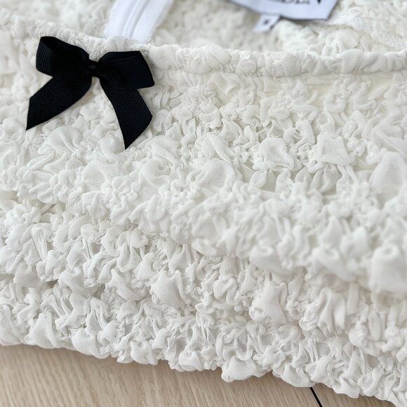 Halden London White Venus Luxury Stretch Bubble Maxi Skirt Size M / Pastel Goth - Picture 6 of 15